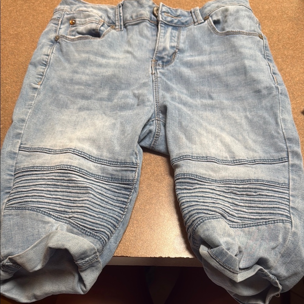 Stylish Light Blue Biker Jeans